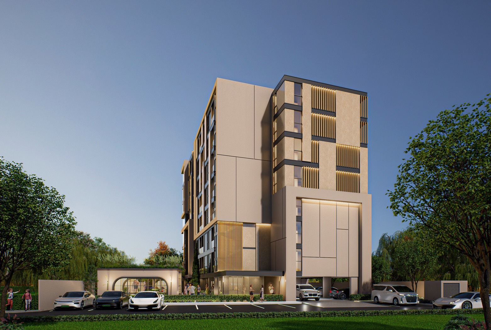 ภาพจำลองอาคาร Napa Valley Condo พร้อมที่จอดรถ